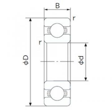 15 mm x 35 mm x 11 mm  NACHI 6202 радиальные шарикоподшипники