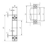 300 mm x 360 mm x 25 mm  IKO CRBC 30025 UU упорные роликоподшипники