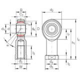 22 mm x 42 mm x 28 mm  INA GIKFL 22 PW подшипники скольжения